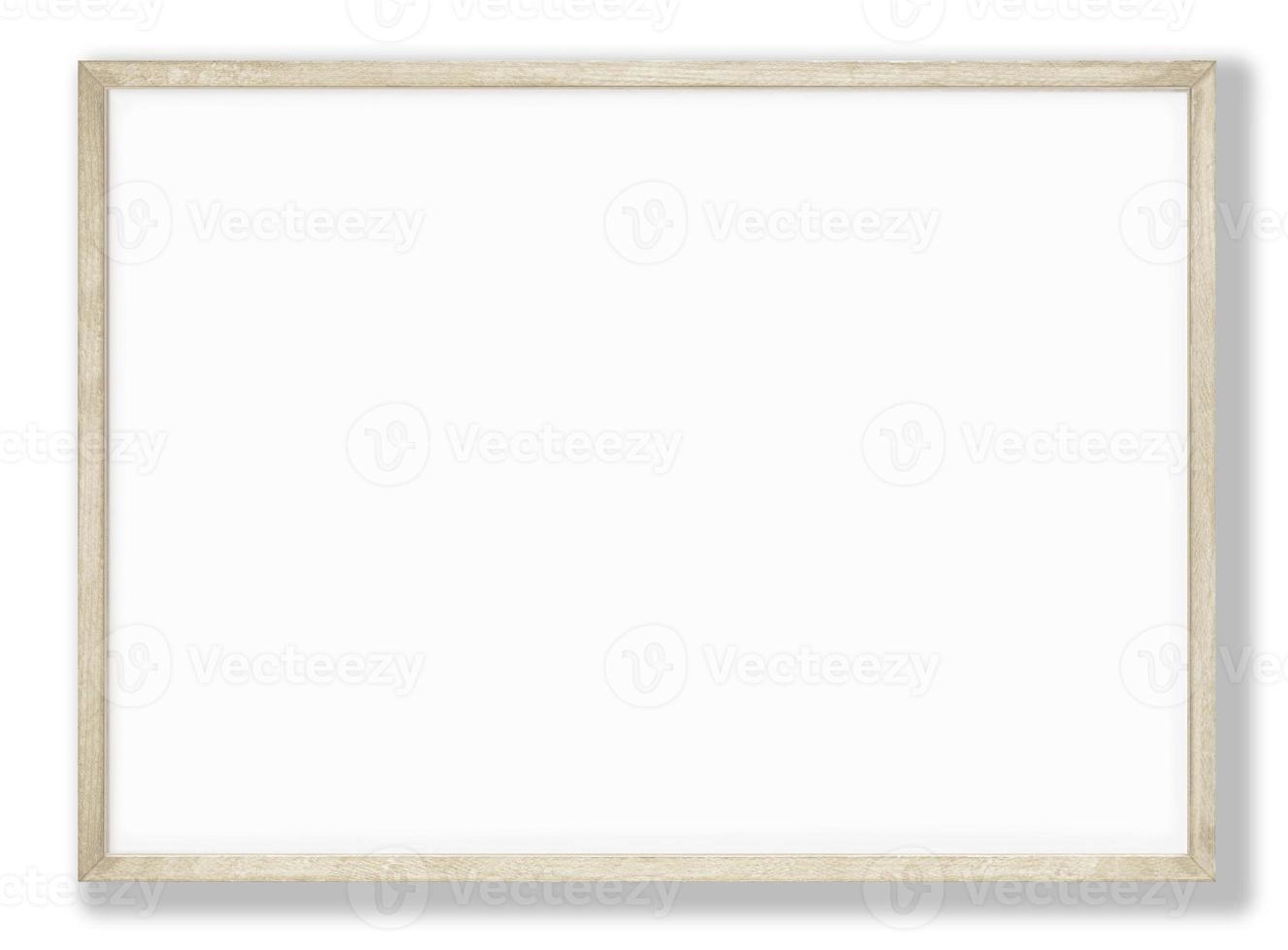 Isolated Photo Frame on White Background, Wooden Frame Mockup