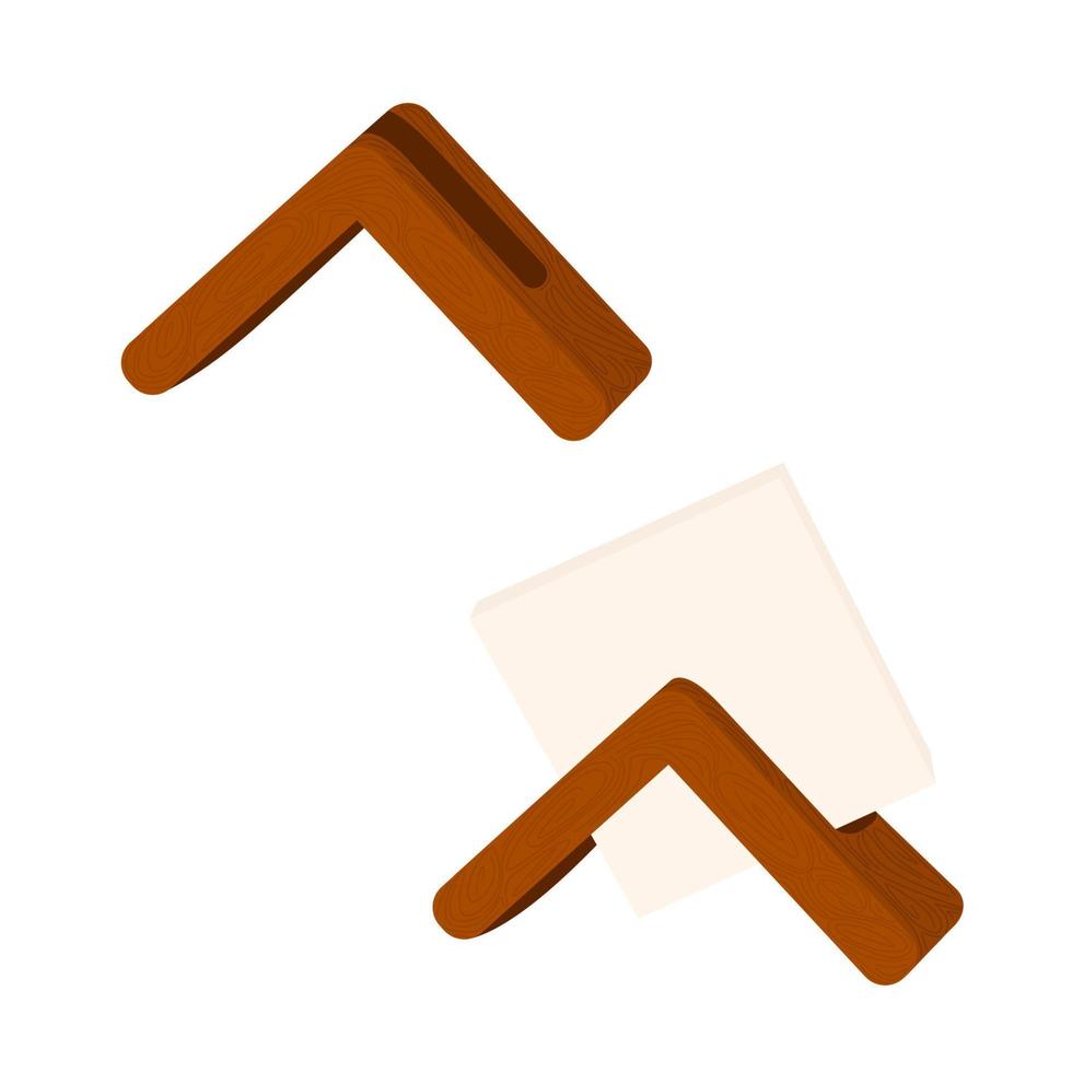 Wooden napkin holder. Napkin holder, a stand for napkins made of wood in which there are napkins. Vector illustration isolated on white background.