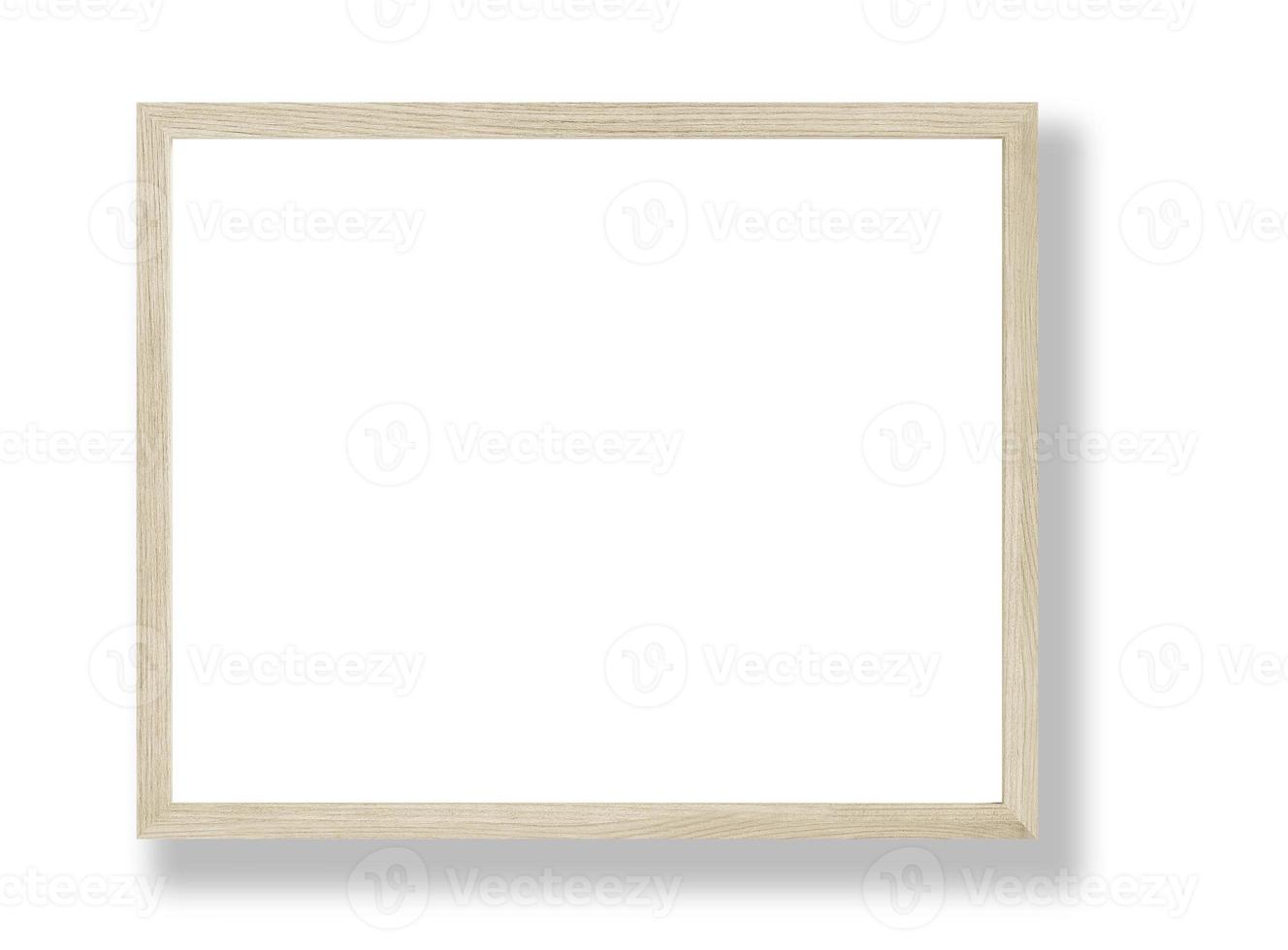 Isolated Photo Frame on White Background, Wooden Frame Mockup