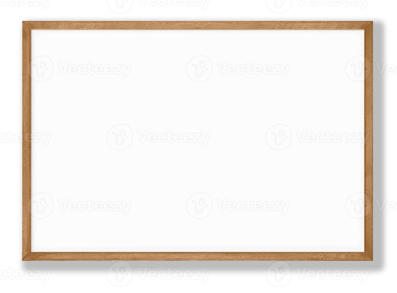 Isolated Photo Frame on White Background, Wooden Frame Mockup