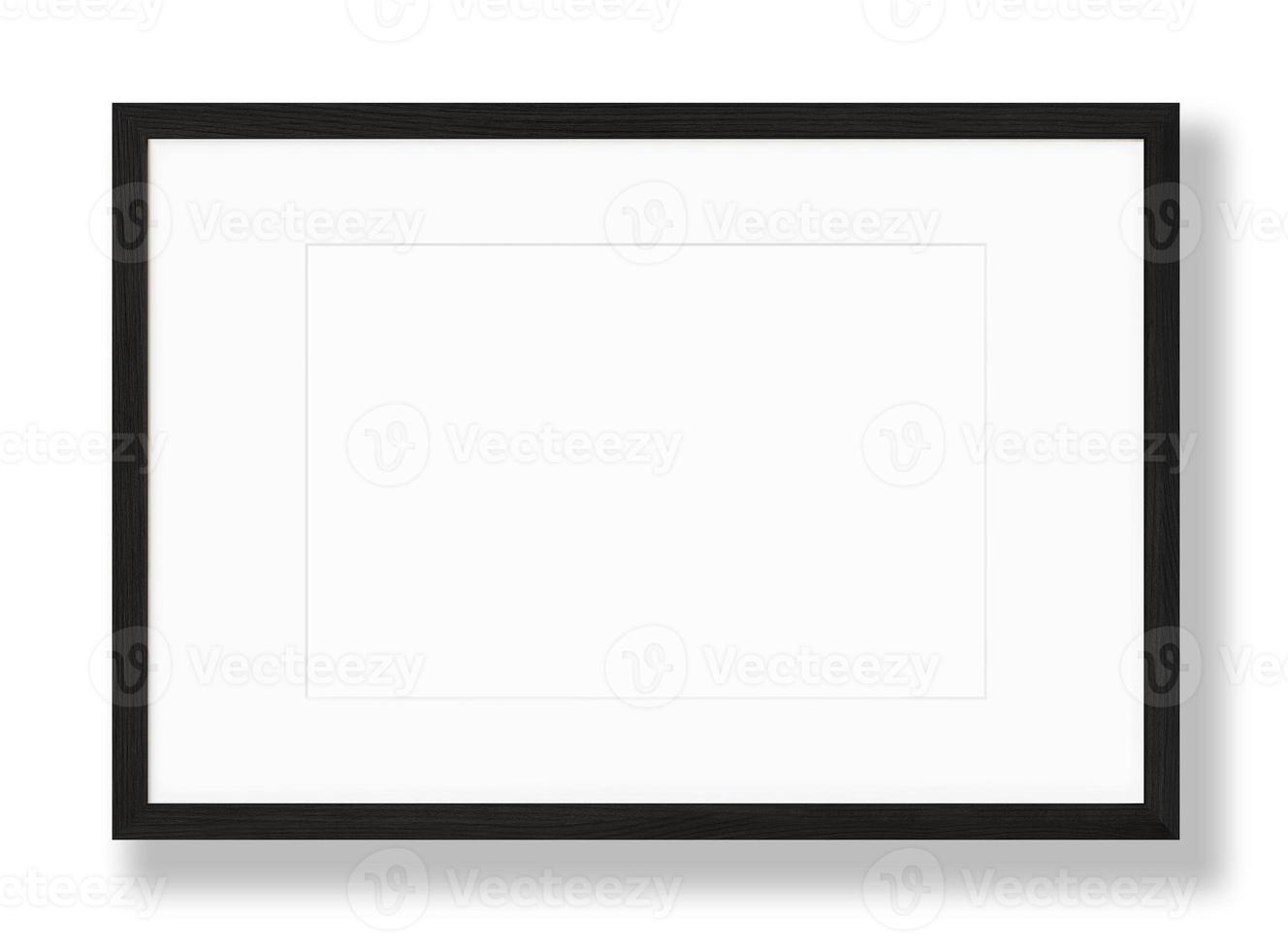 Isolated Photo Frame on White Background, Wooden Frame Mockup