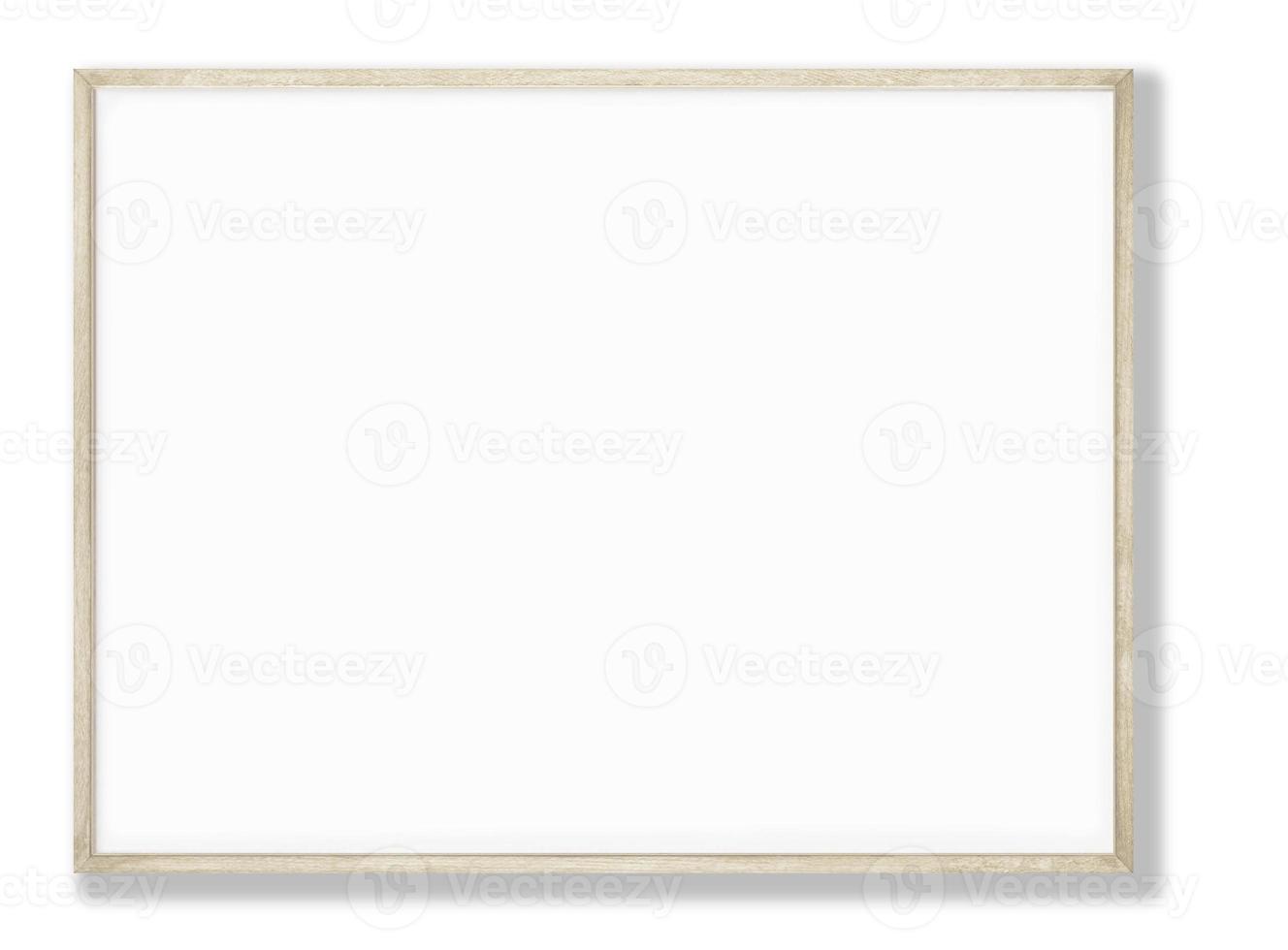 Isolated Photo Frame on White Background, Wooden Frame Mockup