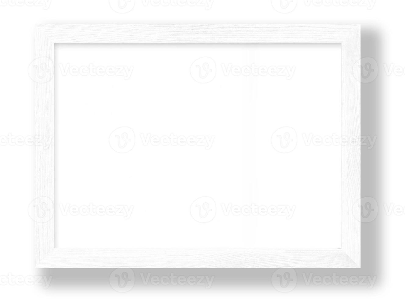 Isolated Photo Frame on White Background, Wooden Frame Mockup