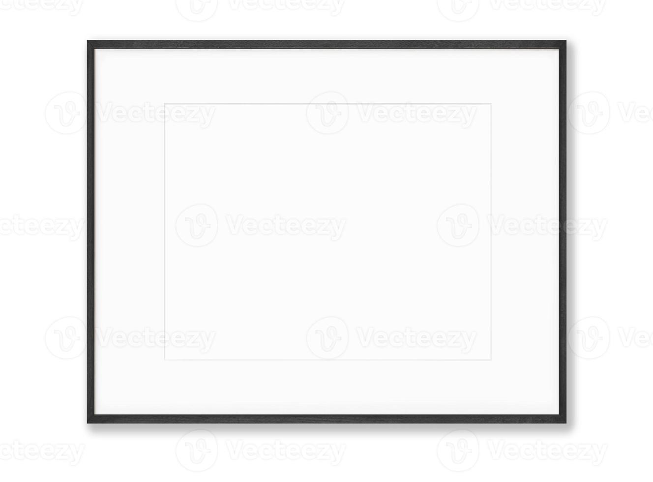 Isolated Photo Frame on White Background, Wooden Frame Mockup
