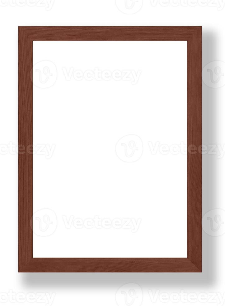 Isolated Photo Frame on White Background, Wooden Frame Mockup