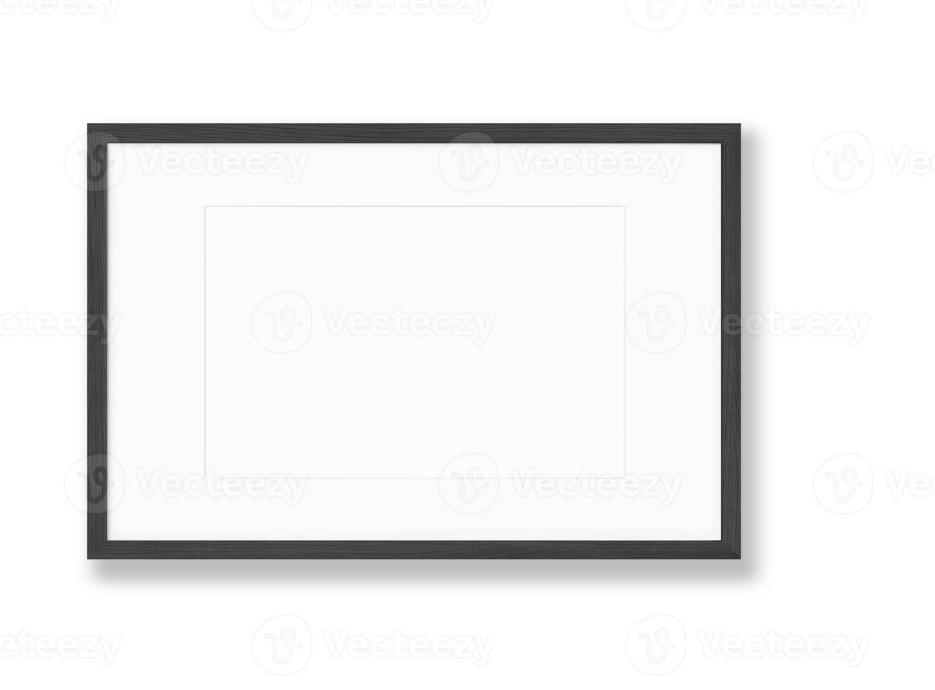 Isolated Photo Frame on White Background, Wooden Frame Mockup