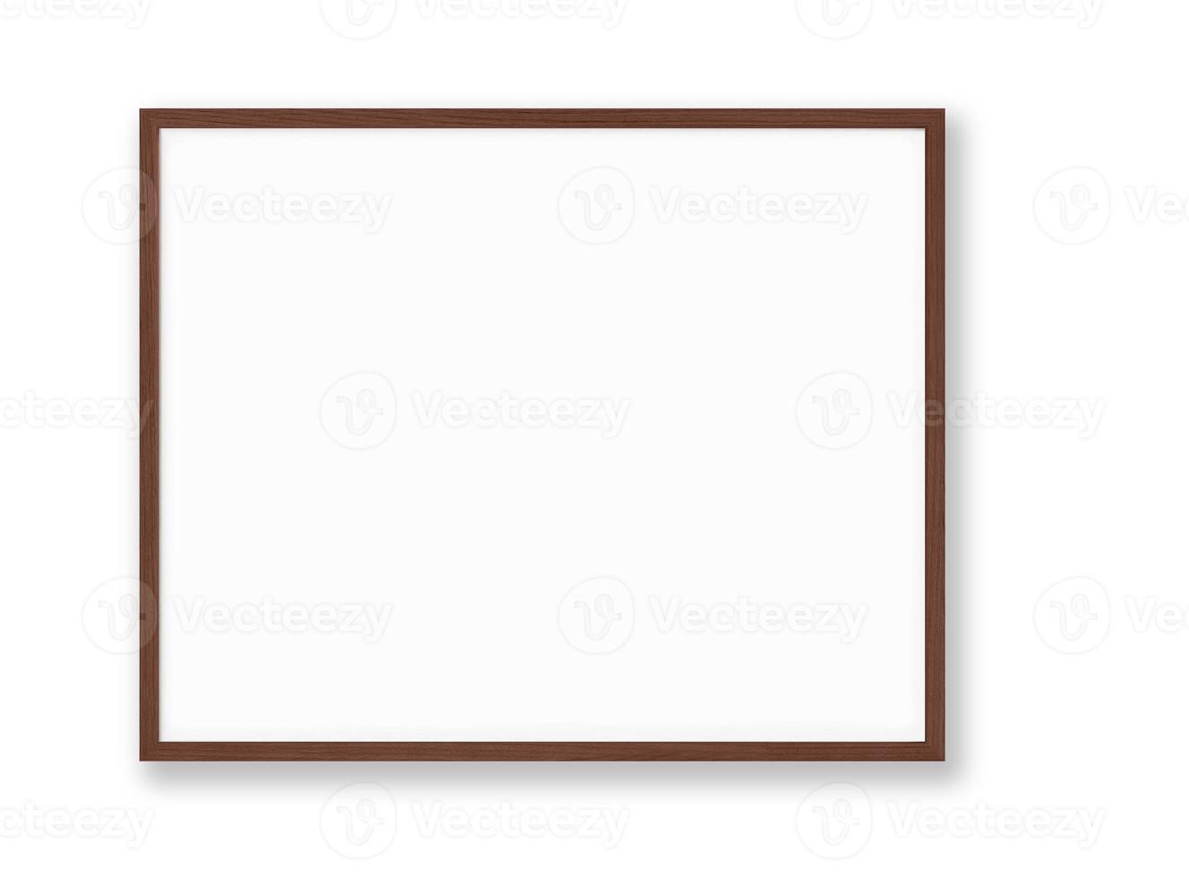 Isolated Photo Frame on White Background, Wooden Frame Mockup