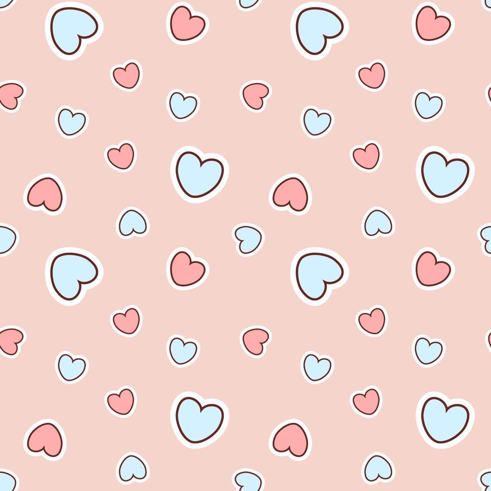Hearts in a seamless pattern on a pink background vector