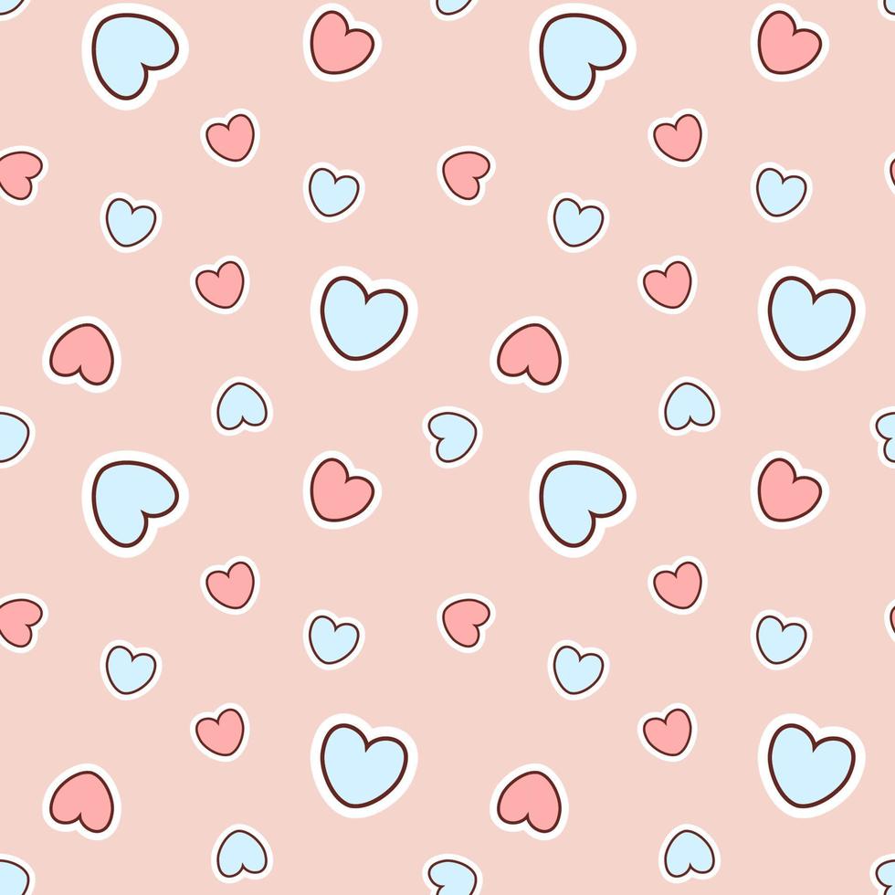 Hearts in a seamless pattern on a pink background vector