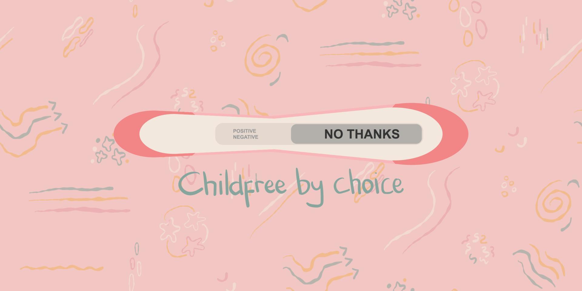 Pregnancy test, Concept social freedom of couple married to child free by choice vector