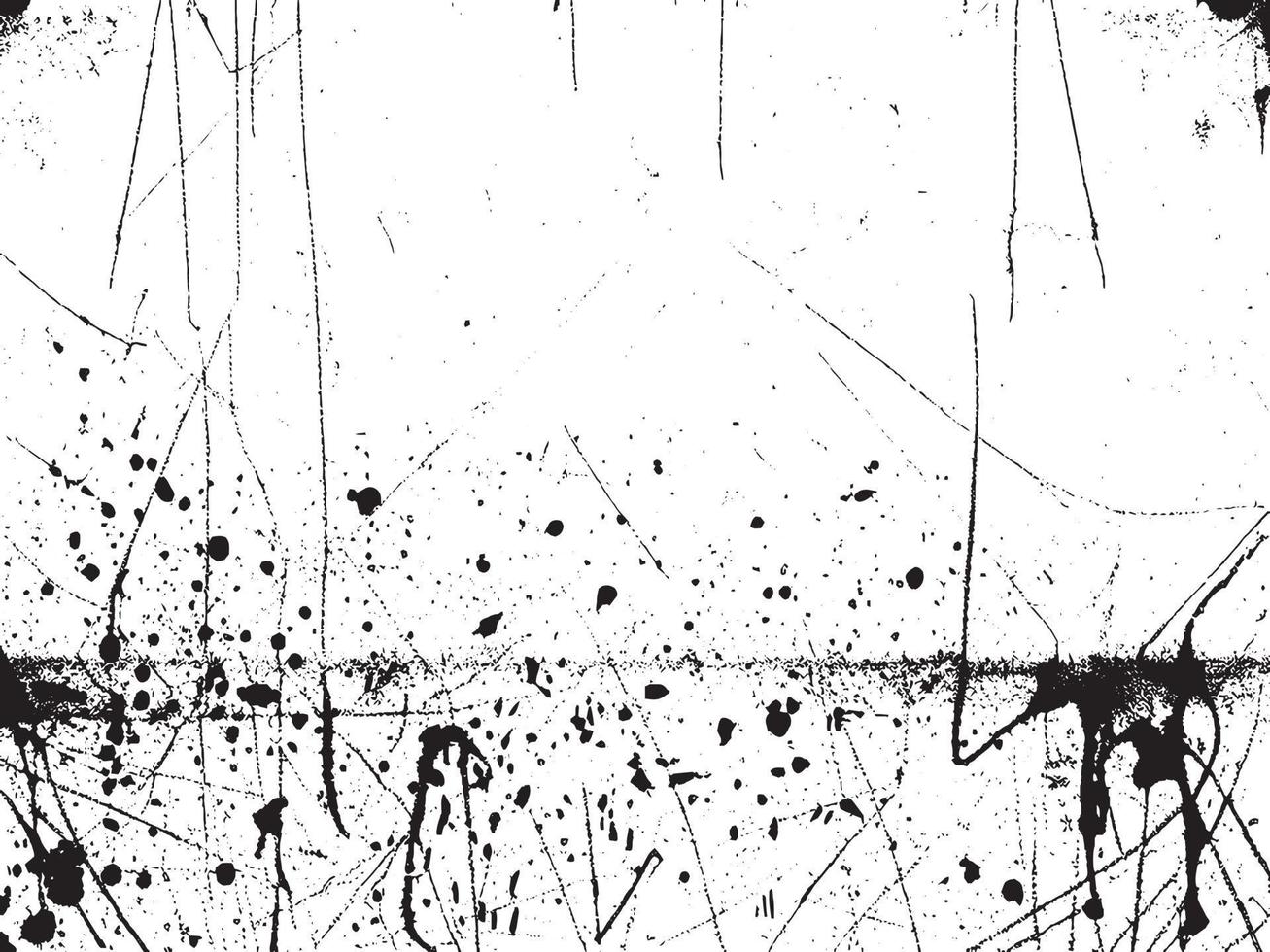 Vintage Grunge Concrete Wall Texture with Distressed Elements of Chalk, Stains, Scratches, and Noise in Black and White. Vector EPS 10