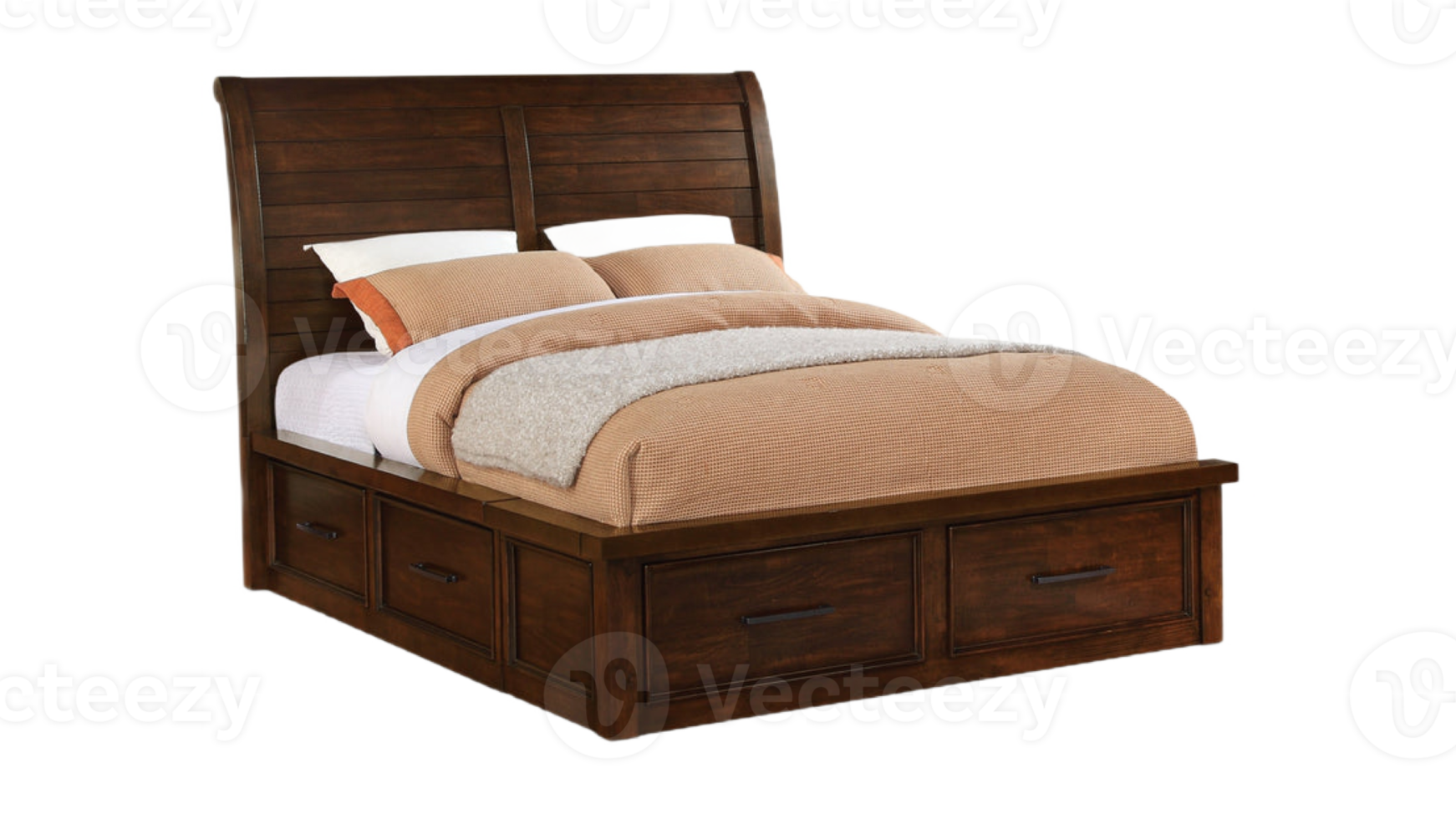 Bett mit Kissen png