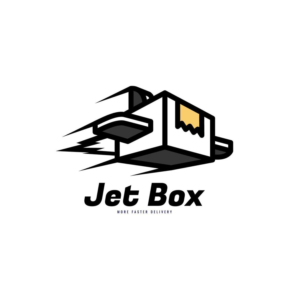 volador caja para entrega moderno logo diseño vector