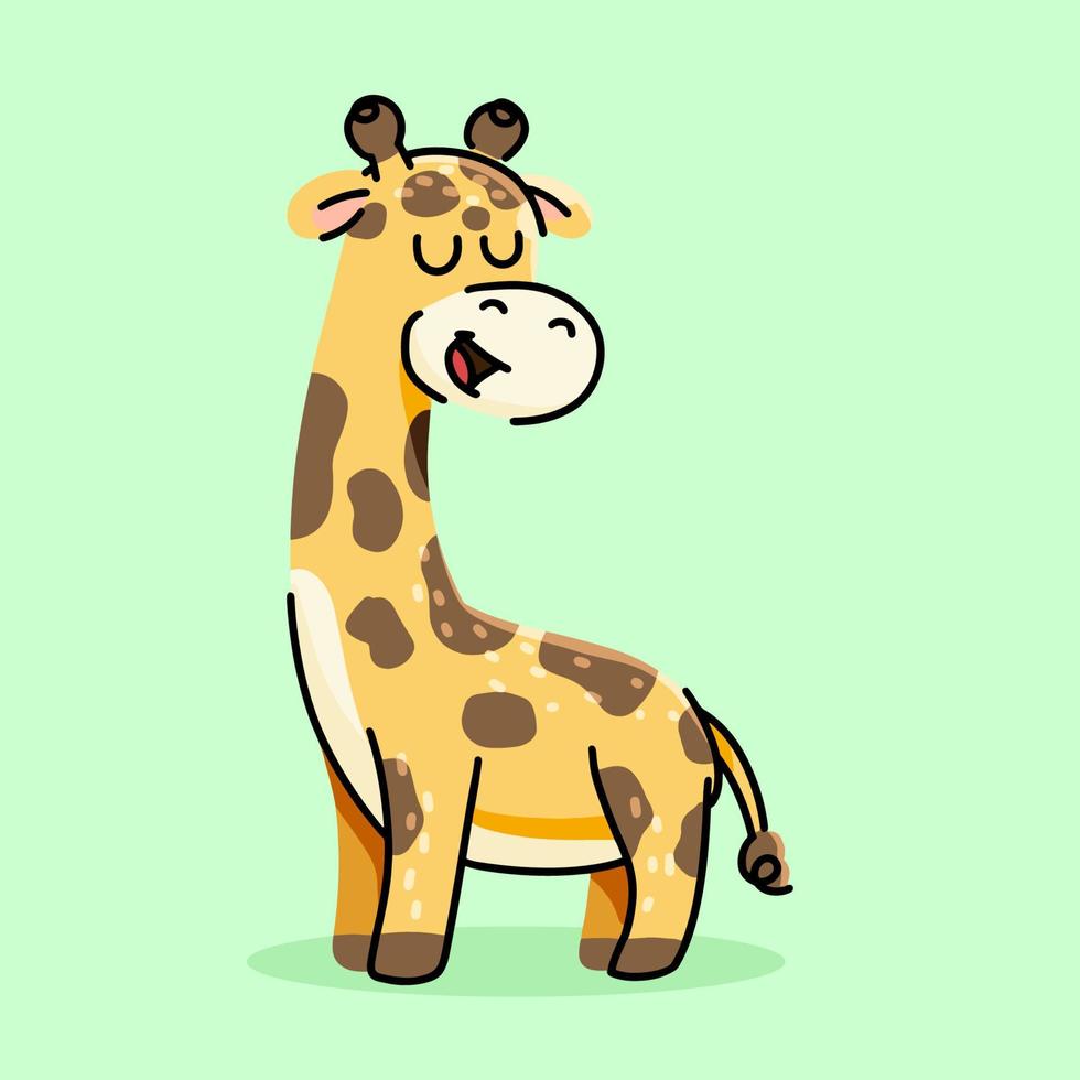 Cute Giraffe cartoon. vector cartoon illustration