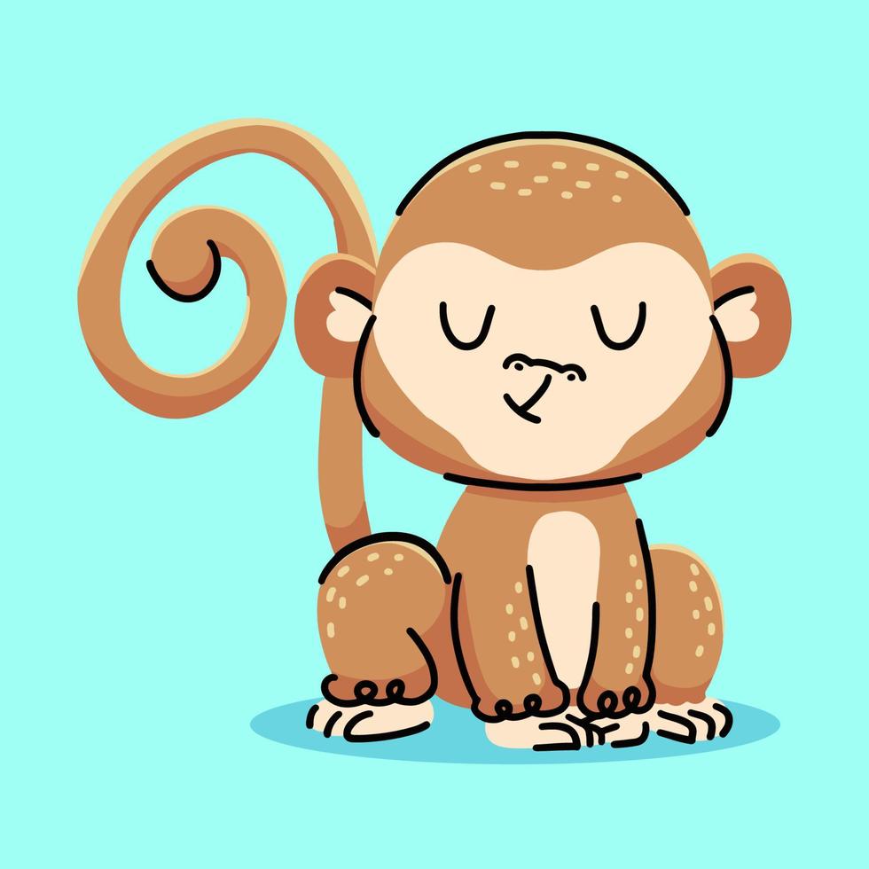 Cute Monkey cartoon. vector cartoon illustration