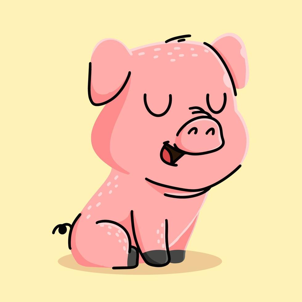 linda cerdo dibujos animados. vector dibujos animados ilustración