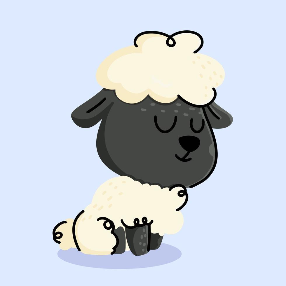 Cute Sheep cartoon. vector cartoon illustration