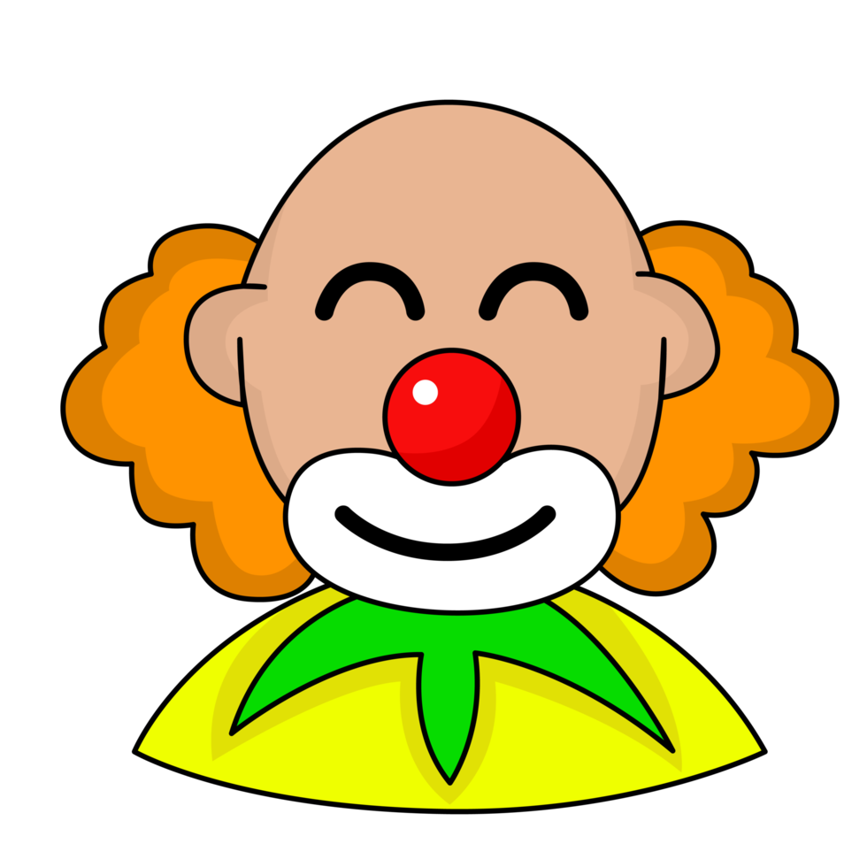 clown gezicht kaal haar- schets png