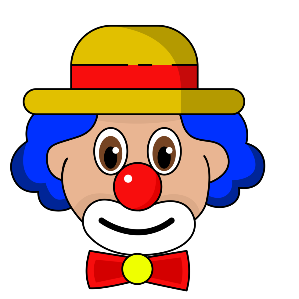 Clown Face Blue Hair Outline png