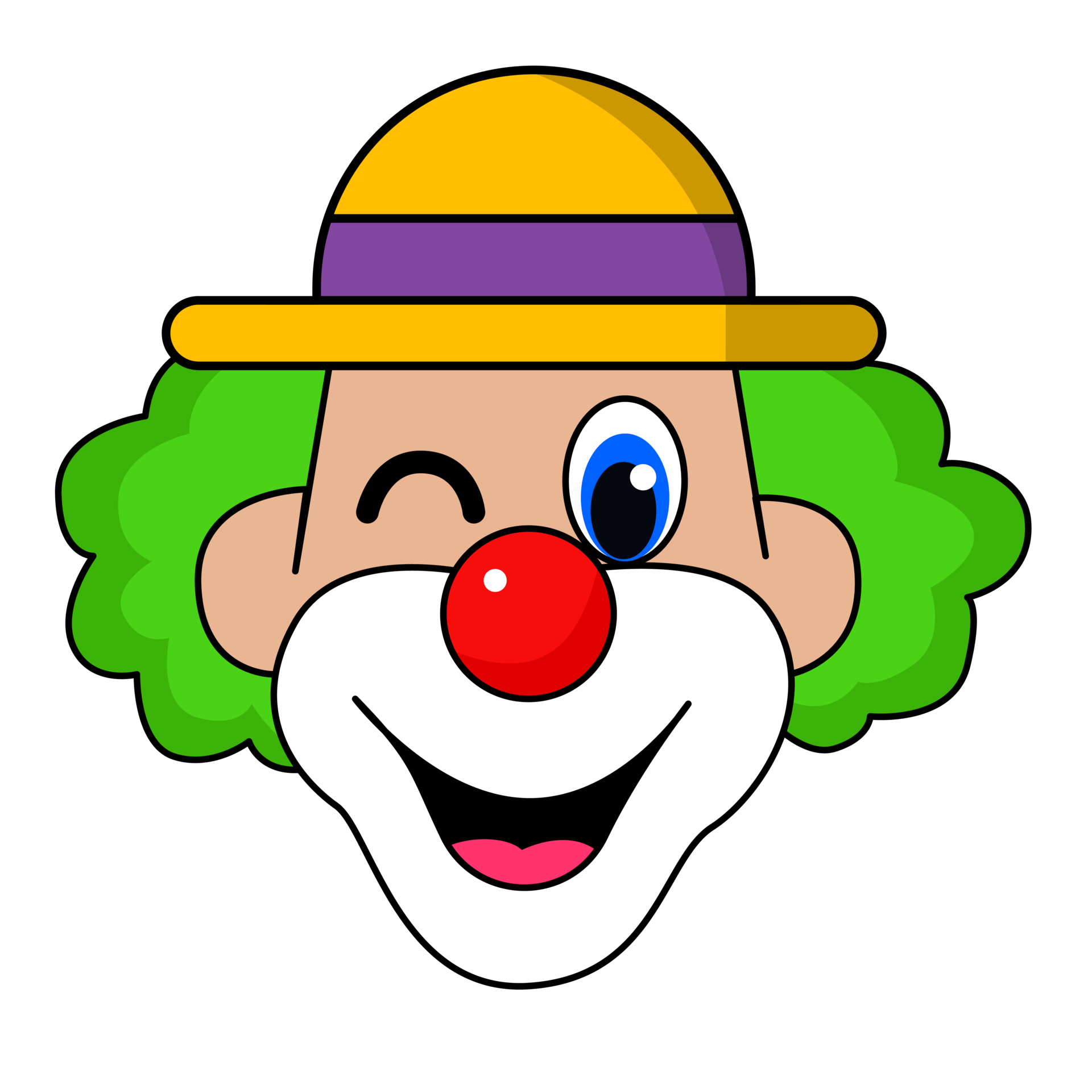 Clown Face Winking Eye Outline 22835702 PNG Clown Face Winking Eye Outline 22835702 PNG