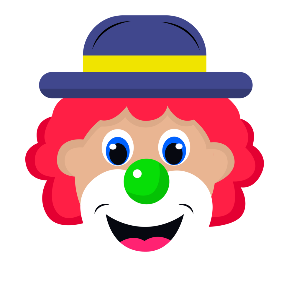 Clown Face Red Hair with Big Eye png