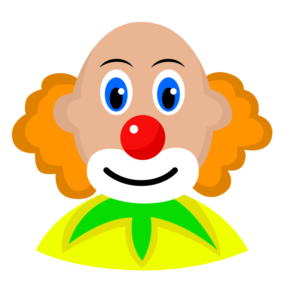 Half Bald Head Clown Face png