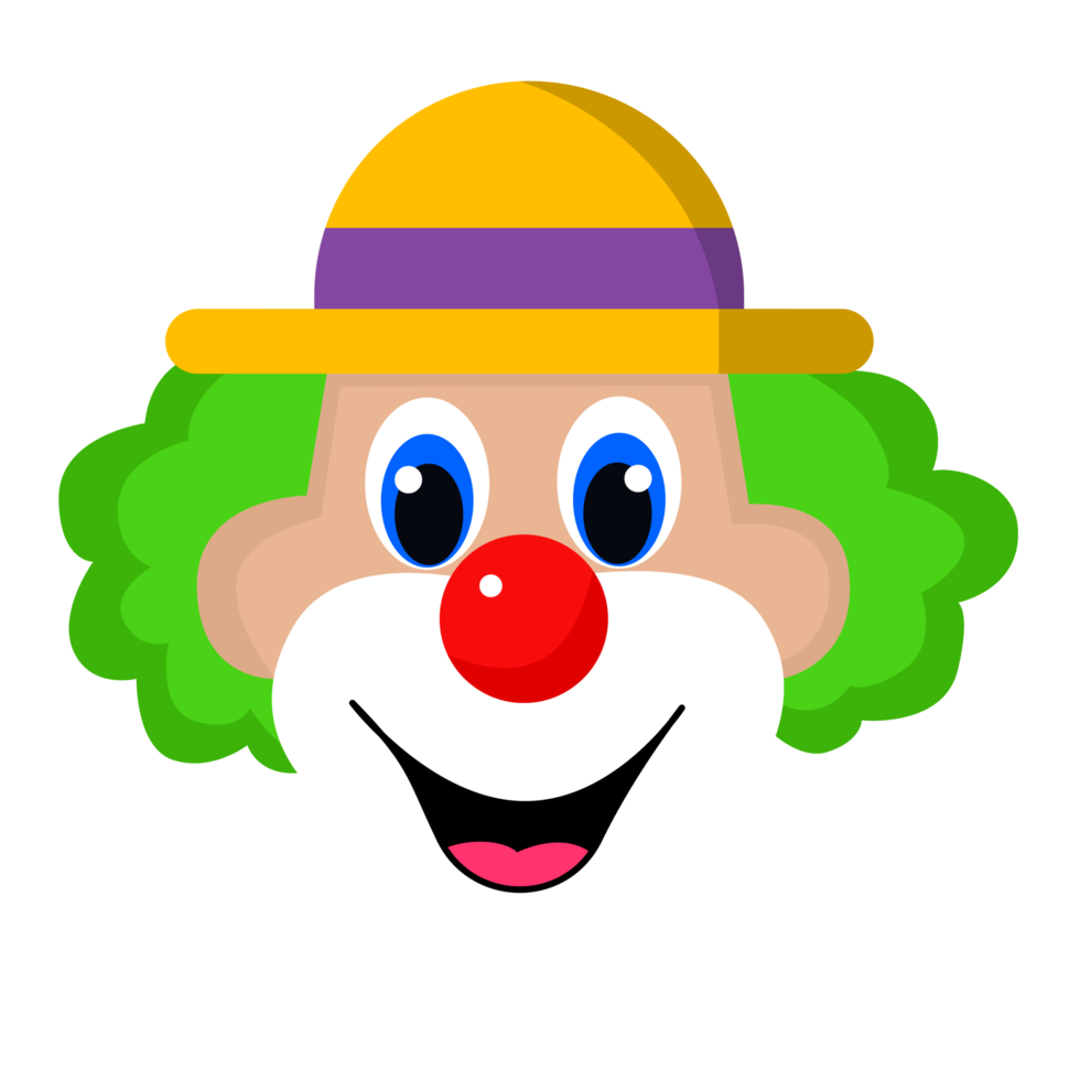 Clown Face with Yellow Hat png