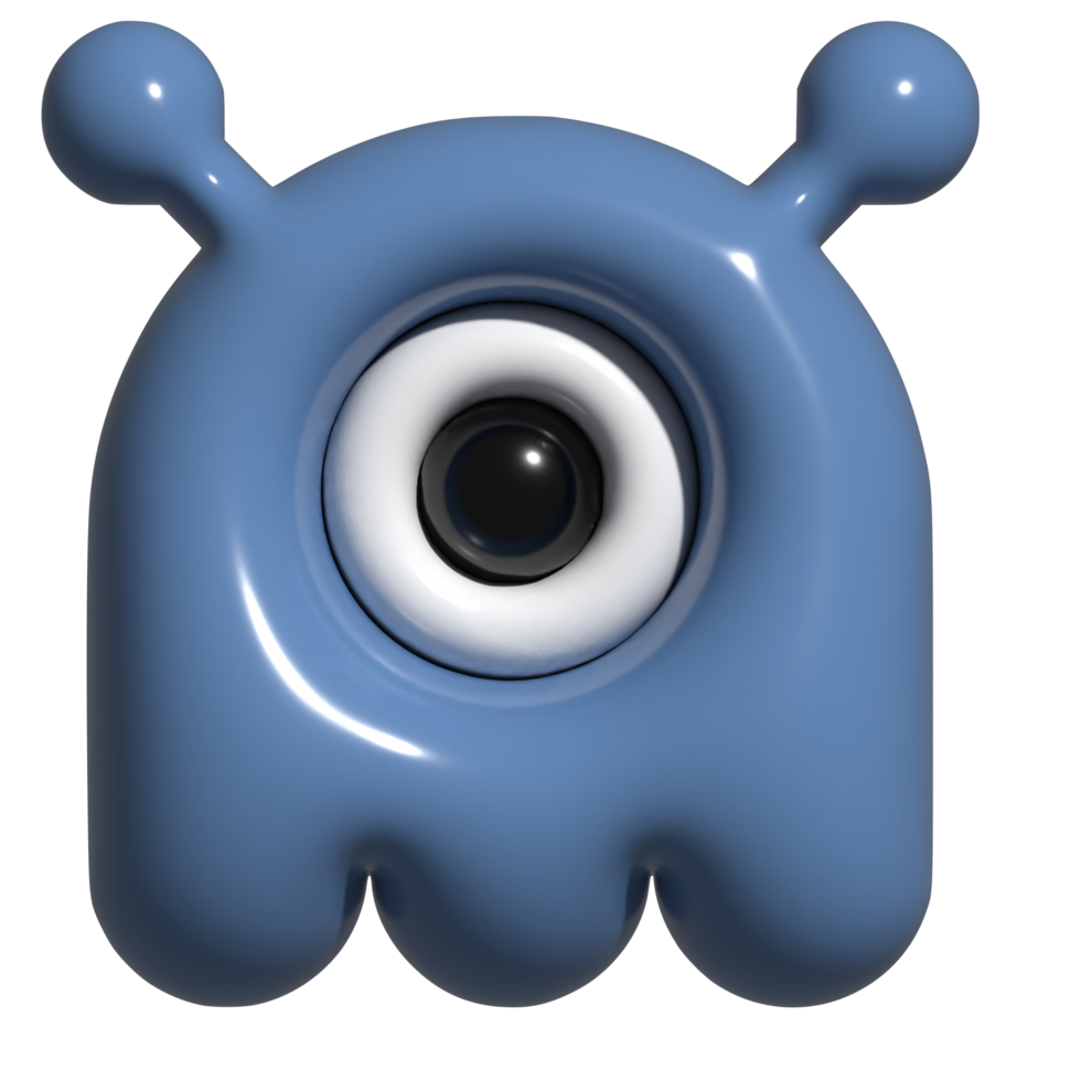 3d icoon monster, buitenaards wezen png