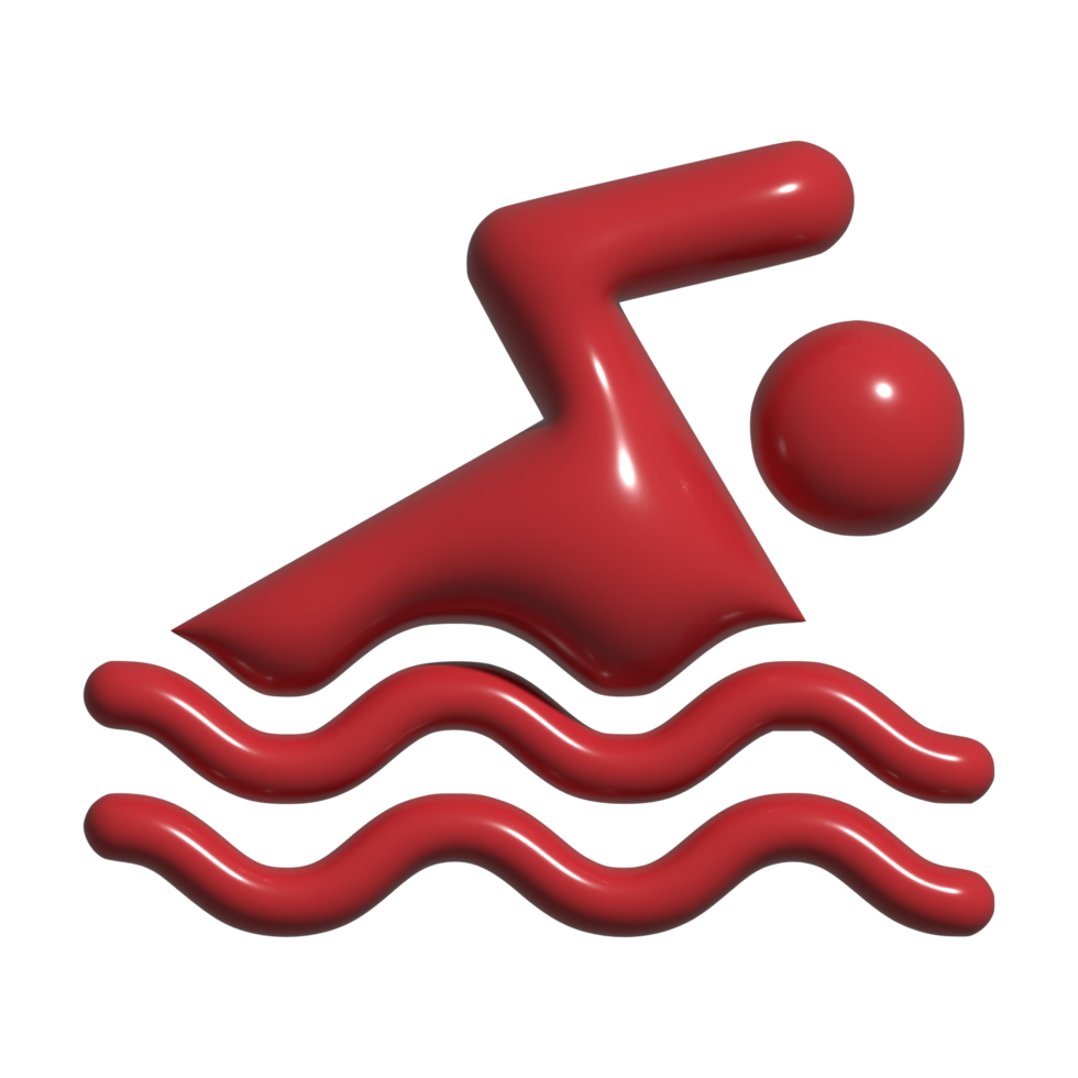 3d Symbol von schwimmen png