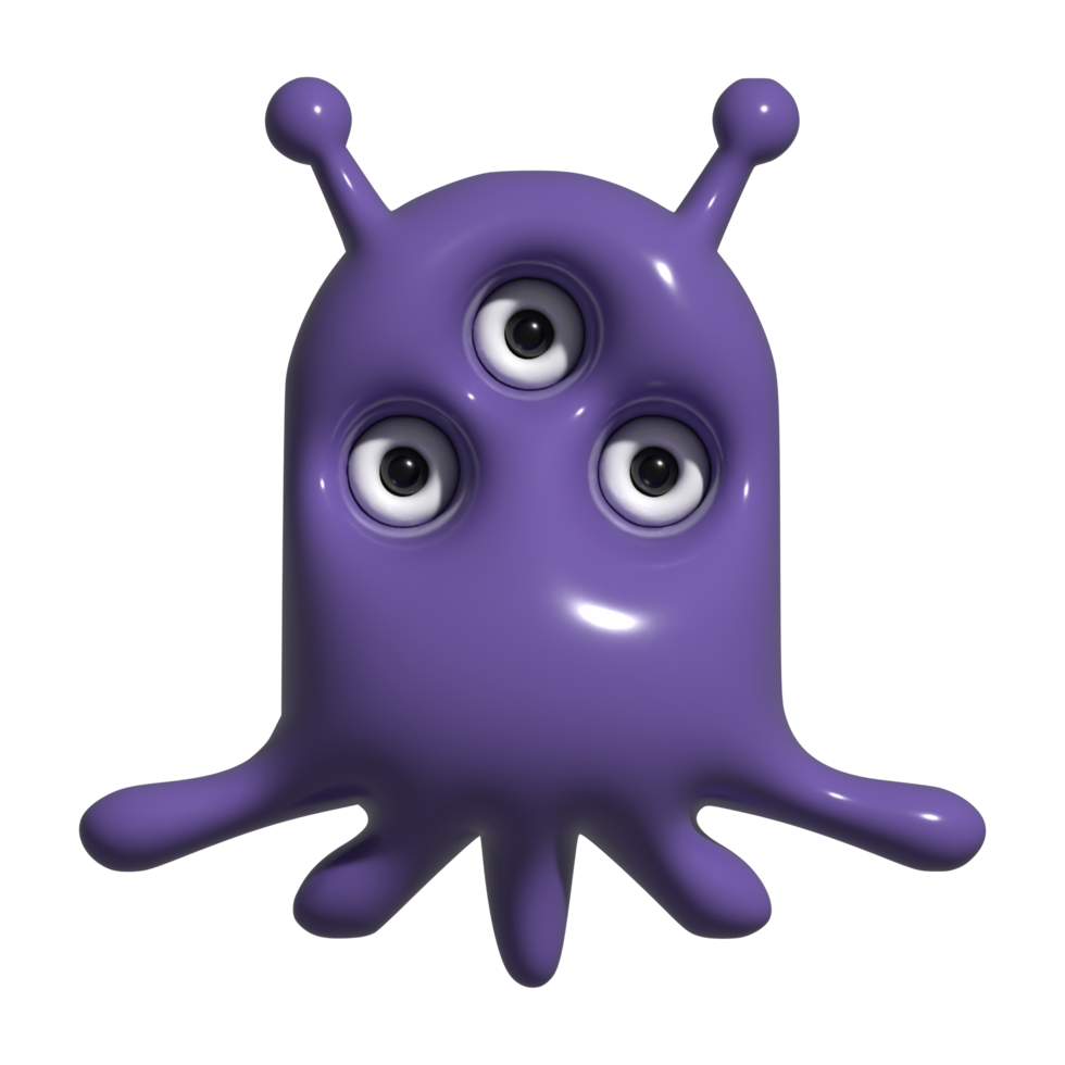 3d icône monstre, extraterrestre png