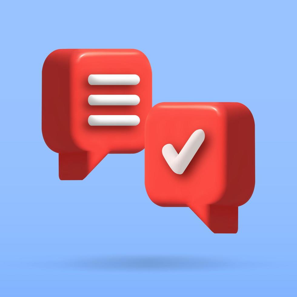 Check mark confirmation and approval icon. Vector 3d illustration.