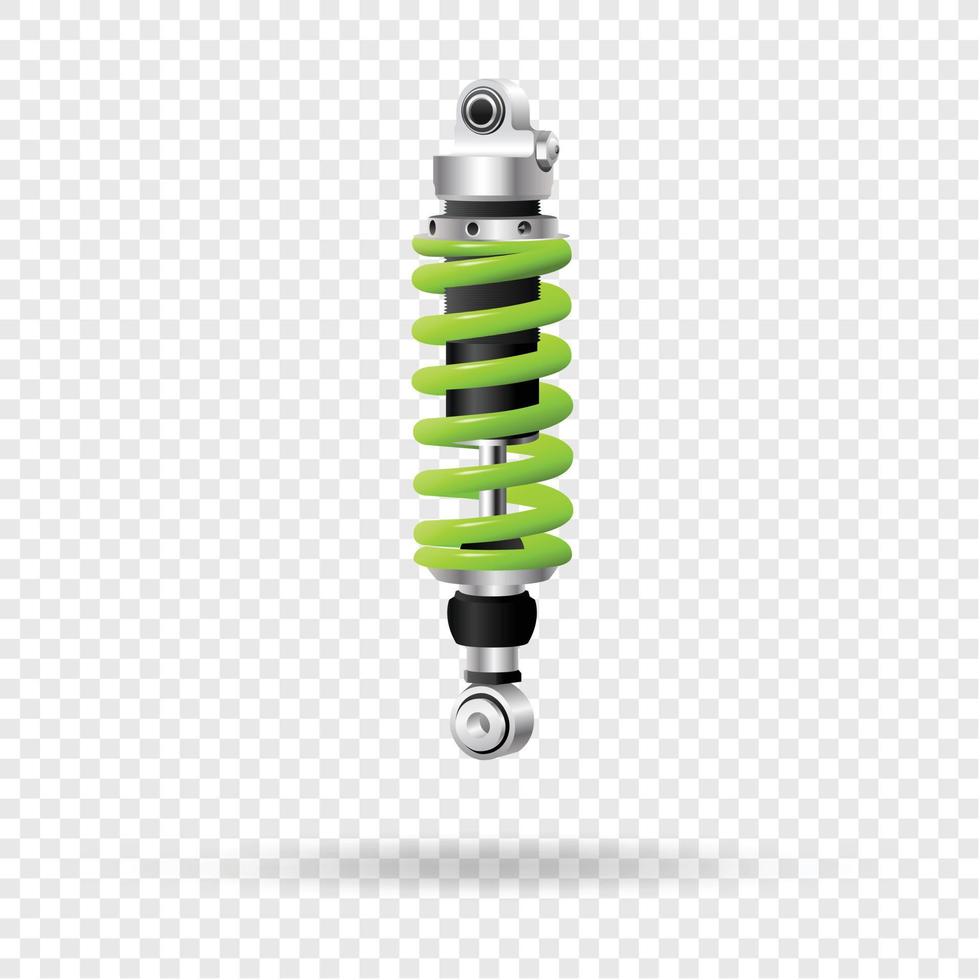 Vector illustration, car shock absorber, steering wheel realistic 3d icon