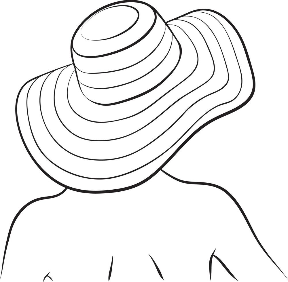 Fashion Woman Line Drawing. vector