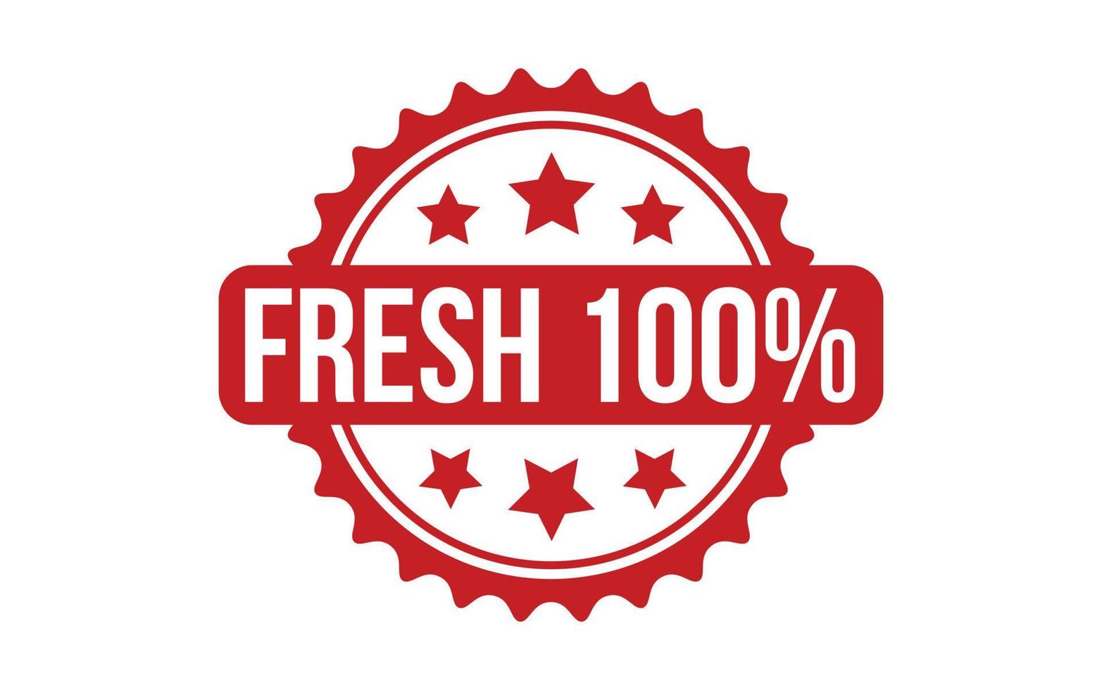 Fresh 100 Percent Rubber Stamp Seal Vector