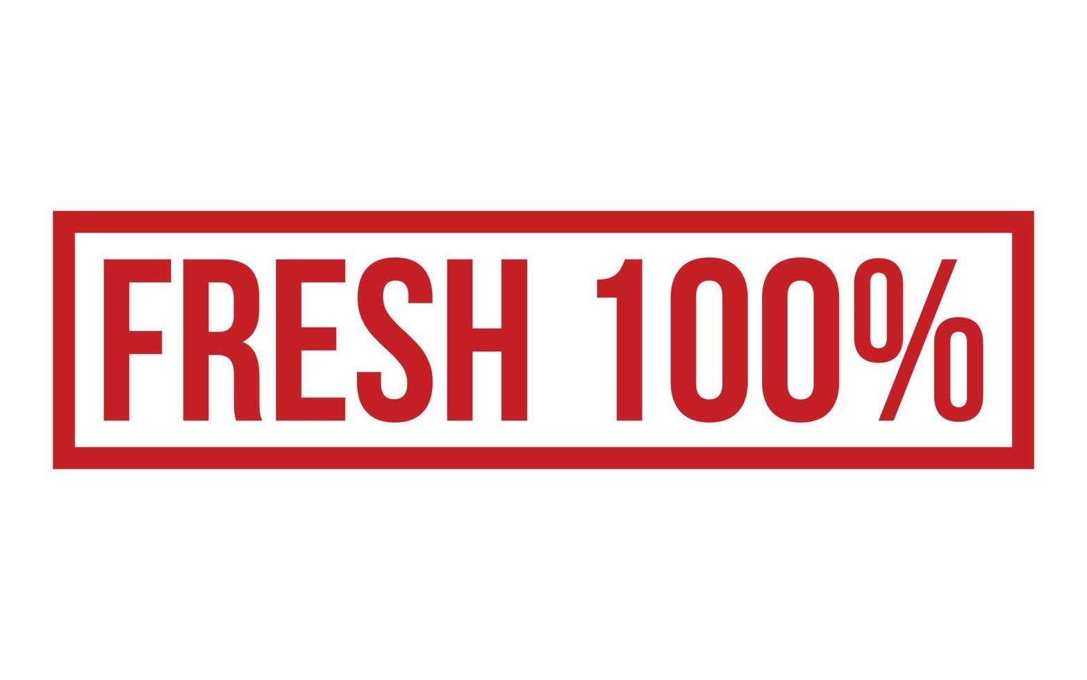 Fresh 100 Percent Rubber Stamp Seal Vector