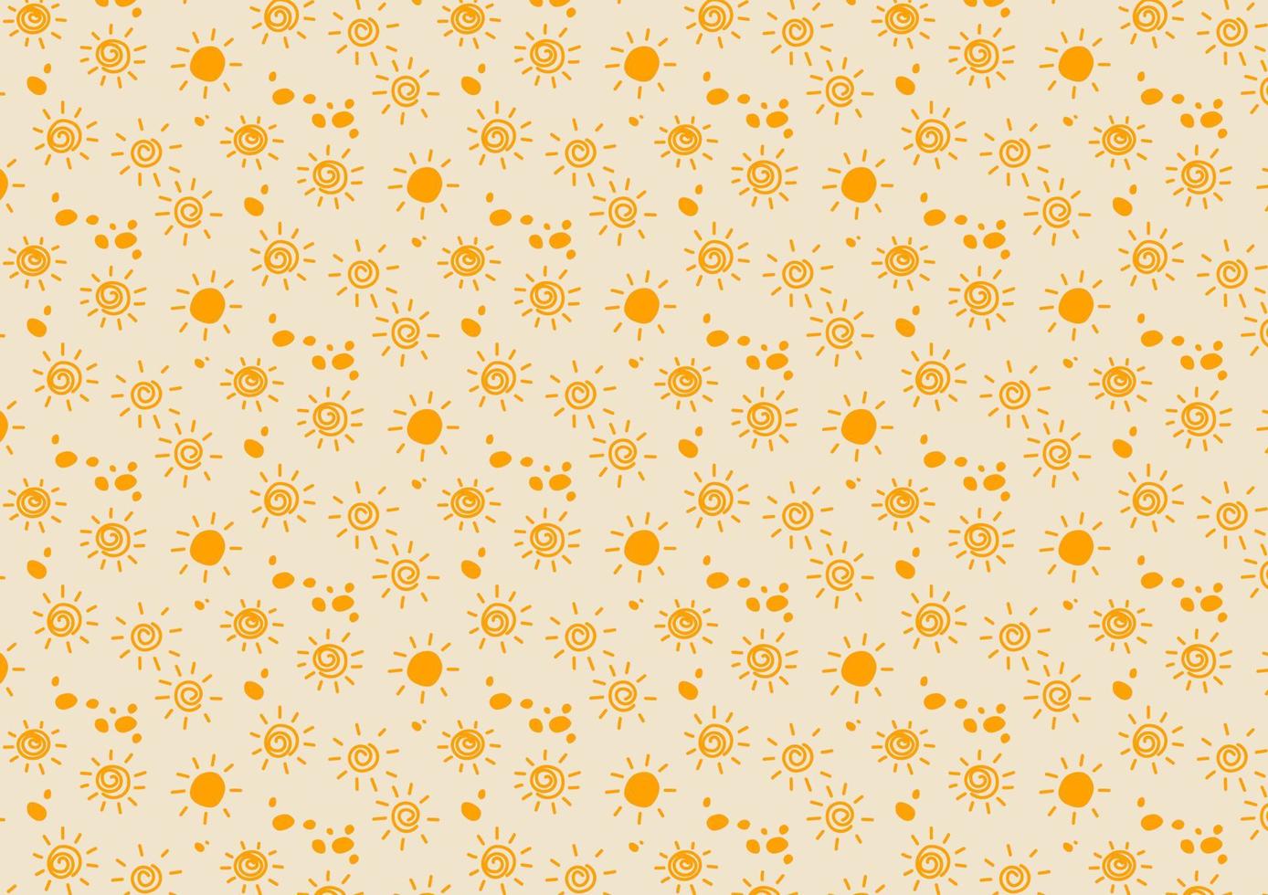 Abstract cartoon cute sun pattern decoration wallpaper circle background vector
