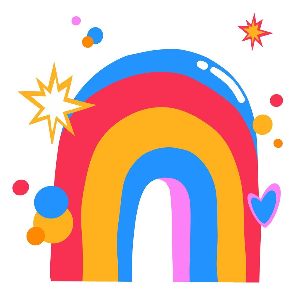 Vector doodle illustration abstract shape, retro bright hand drawn, Abstract comic icon, flat cartoon in children's style