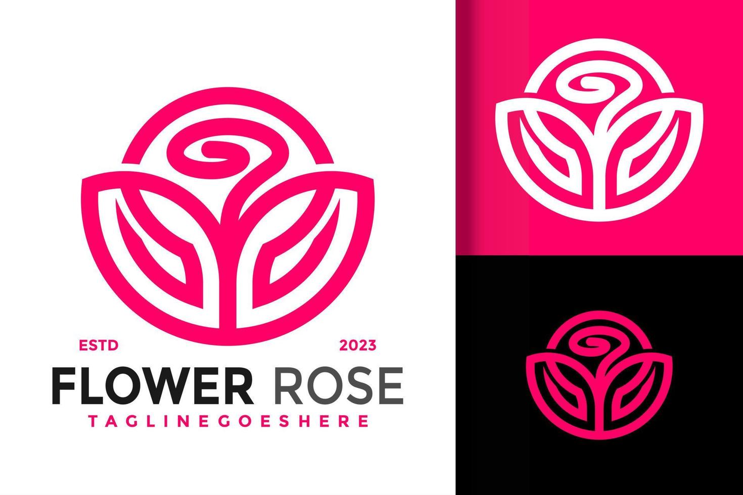flor Rosa logo vector icono ilustración