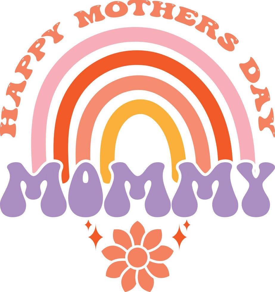 Mothers Day groovy design vector