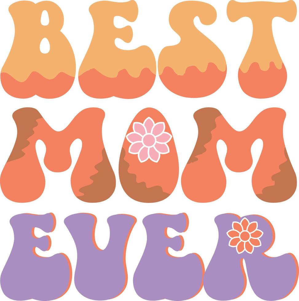 Mothers Day groovy design vector