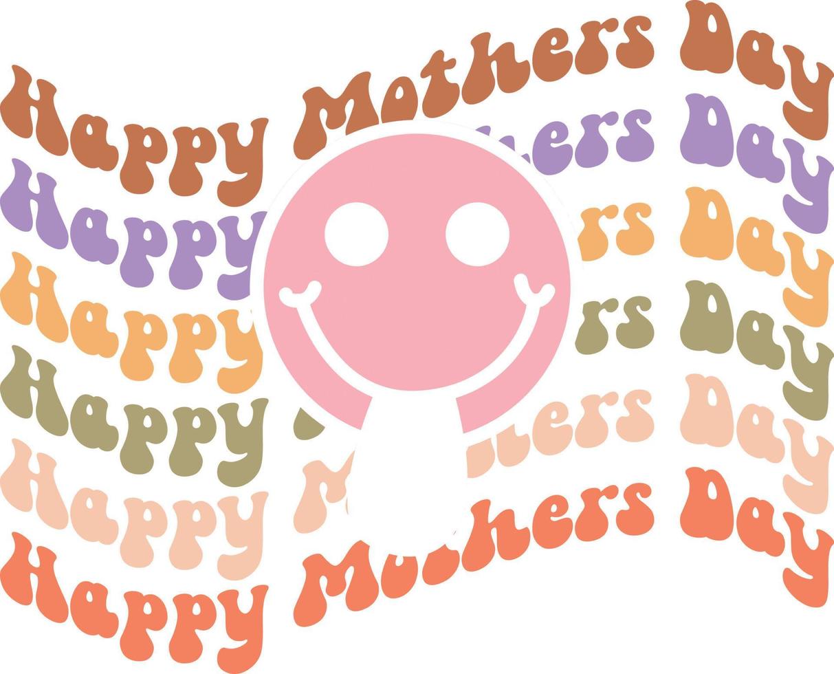 Mothers Day groovy design vector