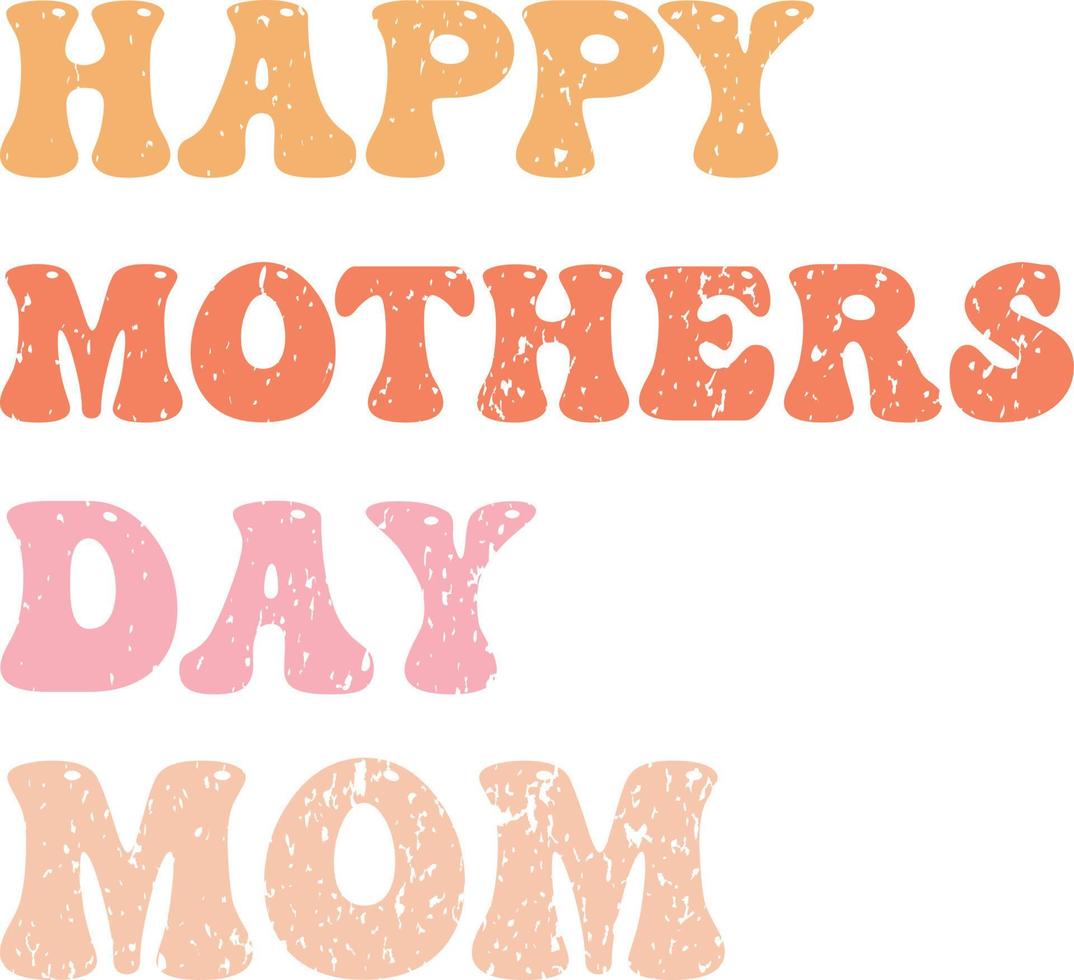 Mothers Day groovy design vector