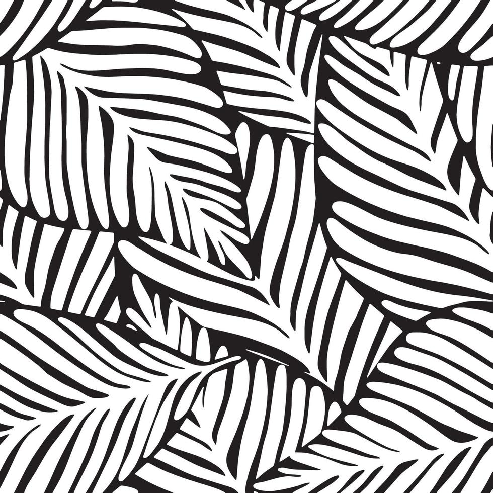 monochrome Jungle geometric seamless pattern vector