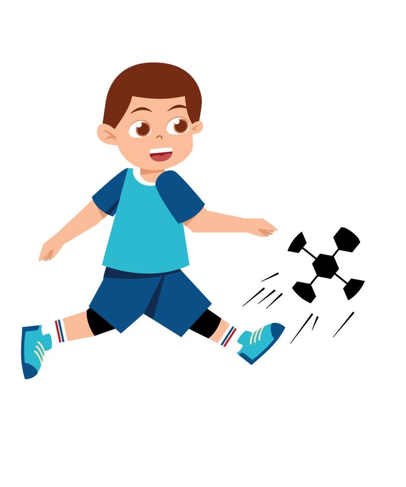 niño jugando fútbol americano ilustración vector