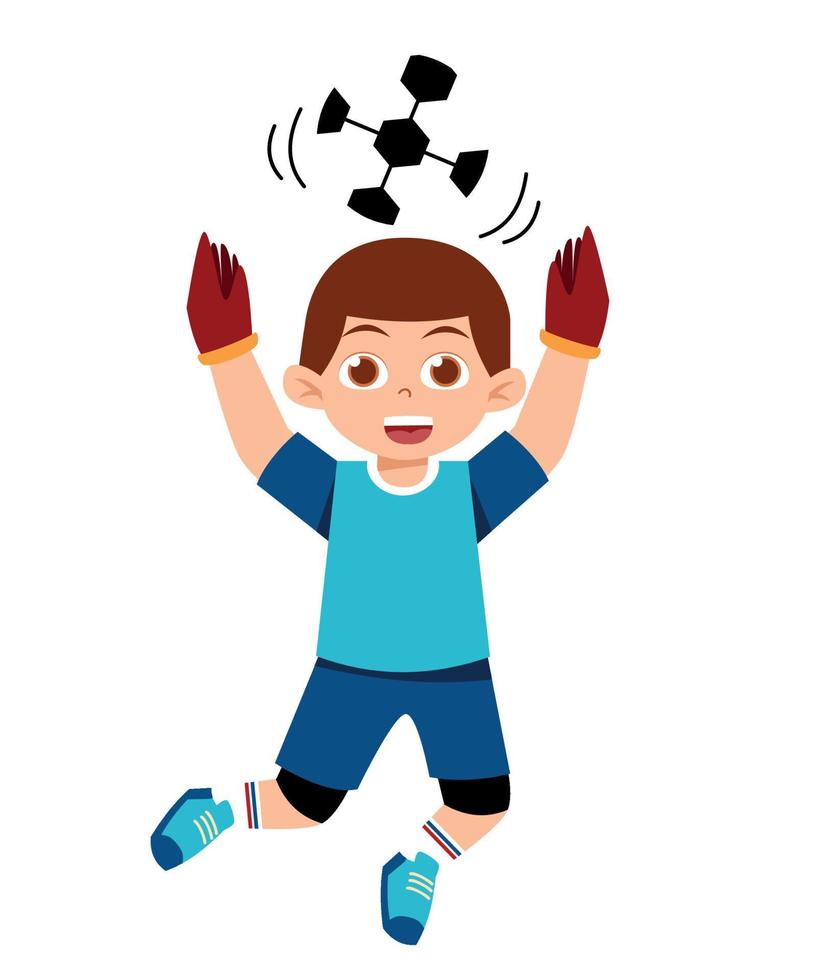 niño jugando fútbol americano ilustración vector