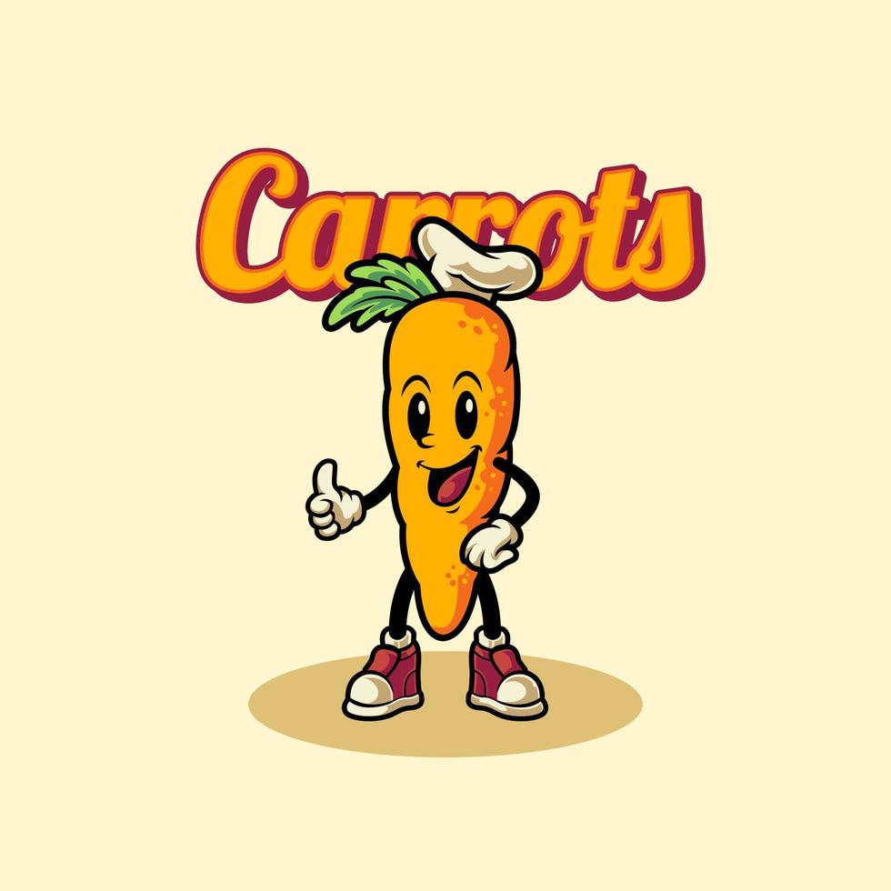 Illustration vector graphic of carrot fruit character