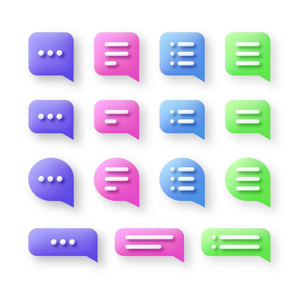 speech bubble 3d icon, Vector illustration, communication dialog bubble.