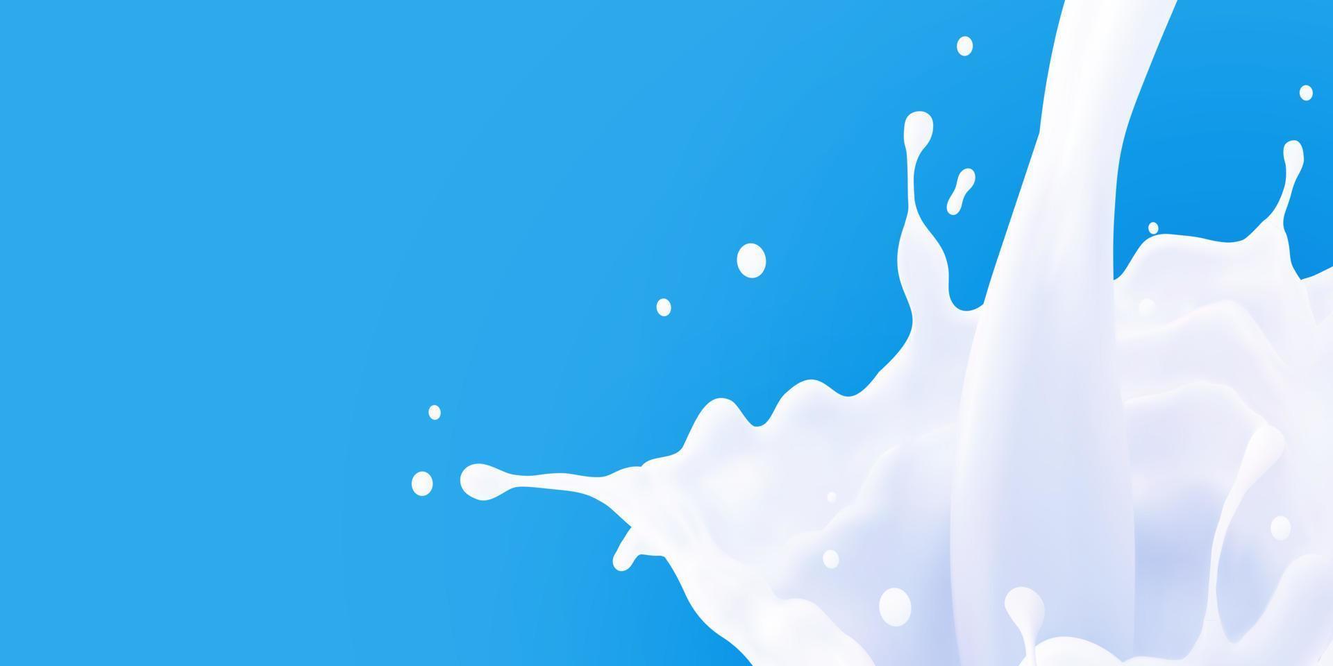 Milk jet background, milky splash, vector realistic liquid white splash on isolated background. 3d illustration.