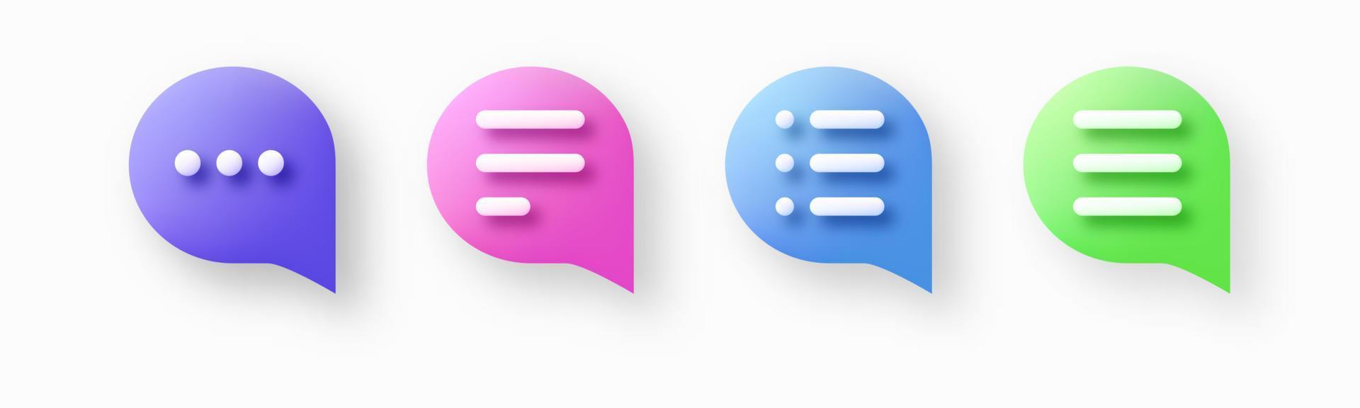 icono 3d de burbuja de voz, ilustración vectorial, burbuja de diálogo de comunicación. vector