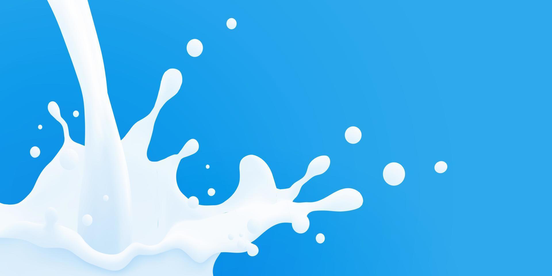 Milk jet background, milky splash, vector realistic liquid white splash on isolated background. 3d illustration.